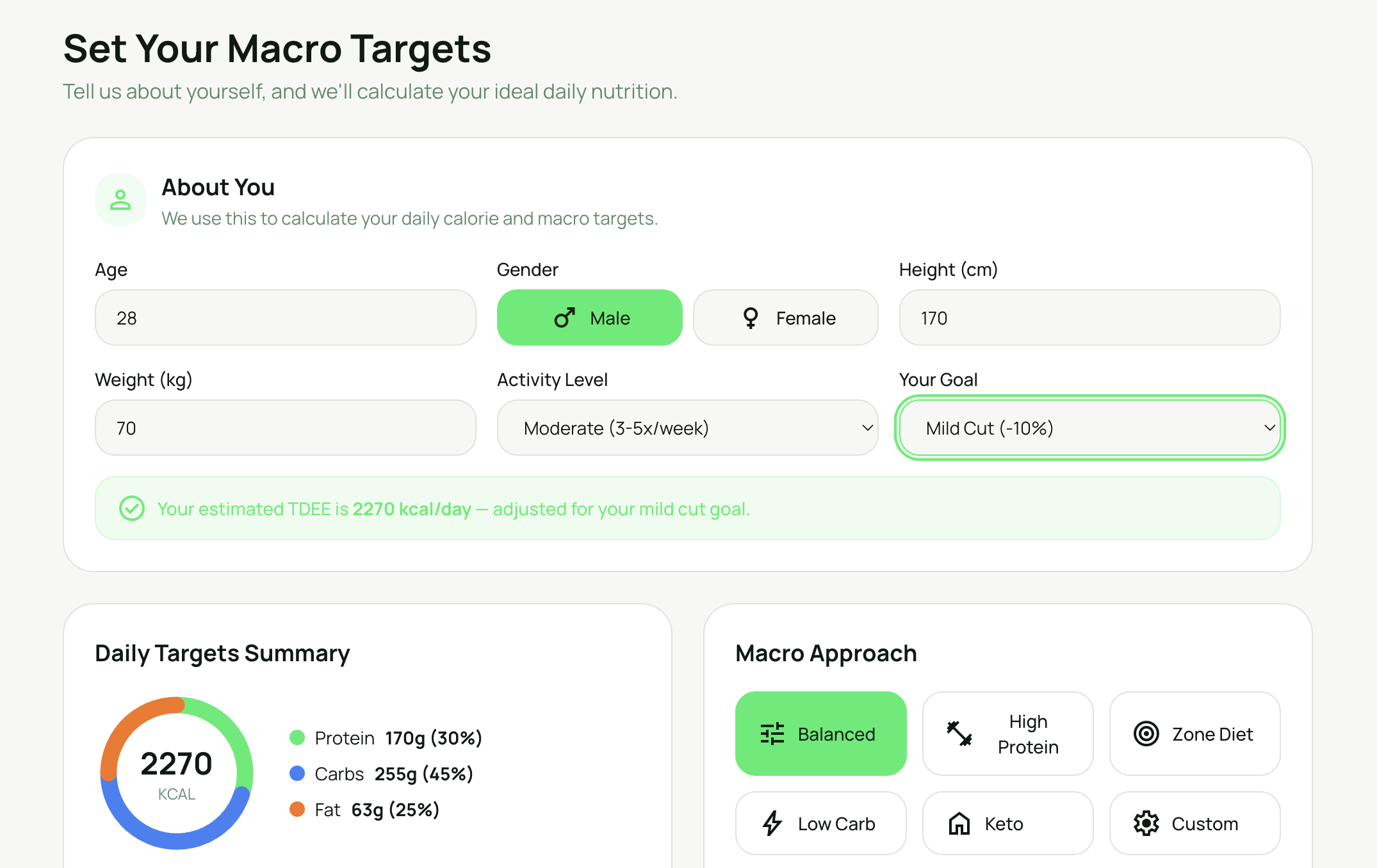 Set your fitness goals