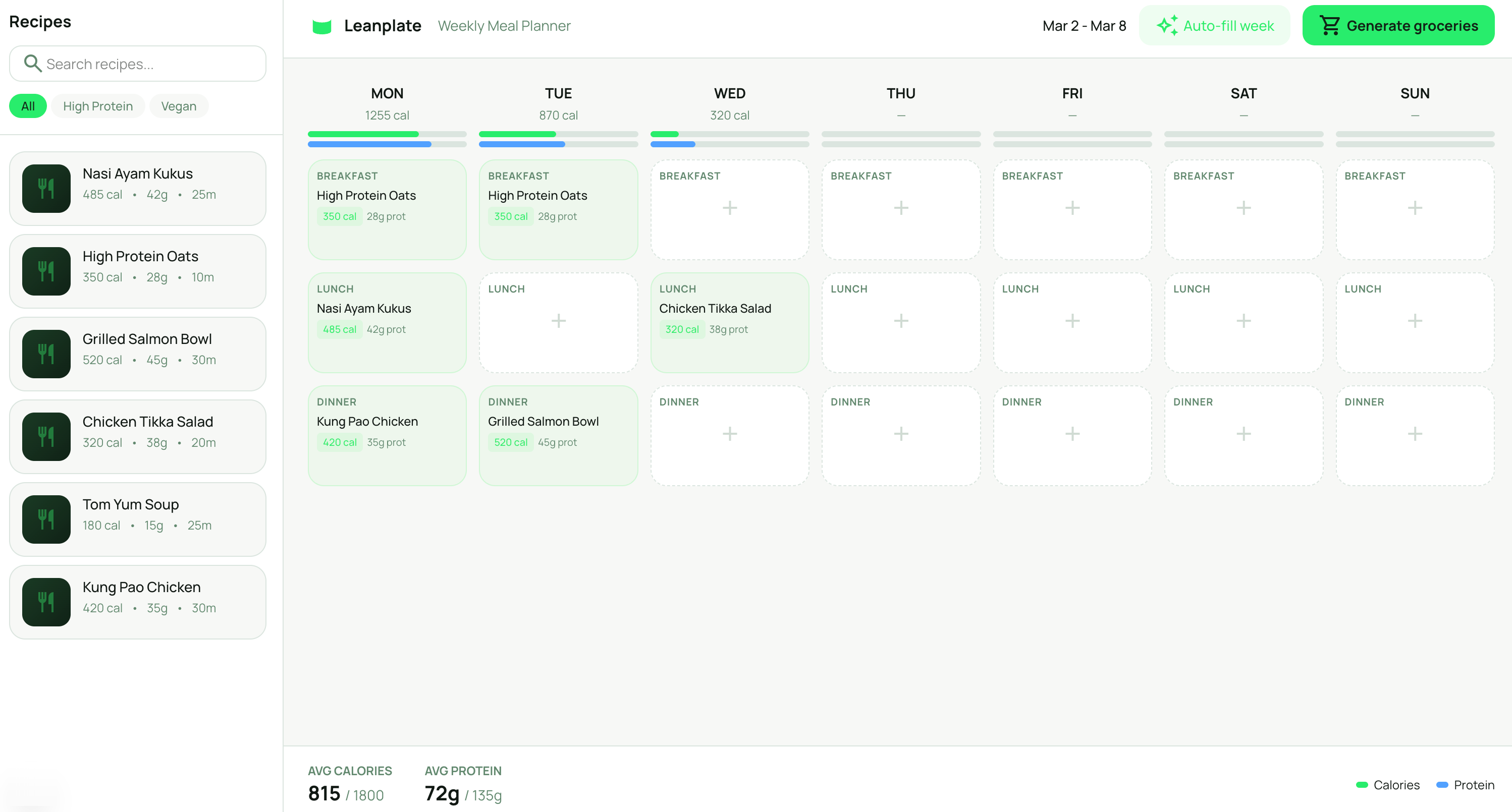 See your weekly meal plan